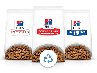 Hills pet food and recycling sign